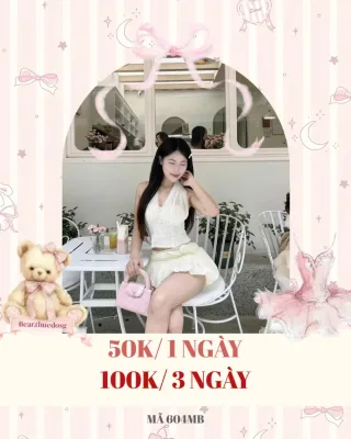 Ảnh 1 của Set áo yếm chân váy trắng nữ tính