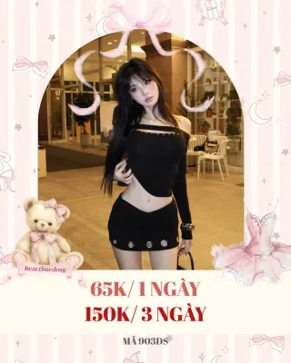 Ảnh 1 của Set croptop chân váy đen nữ gợi cảm