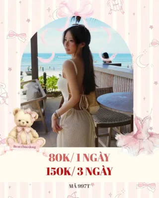 Photo 1 of Váy đan len hở lưng trắng nữ