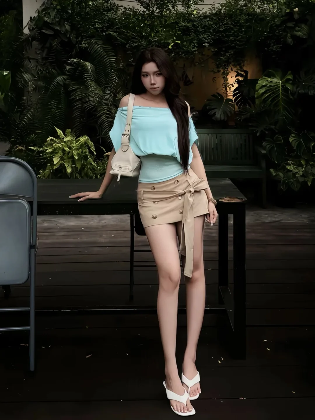 Ảnh 3 của Set áo trễ vai quần short nơ nữ