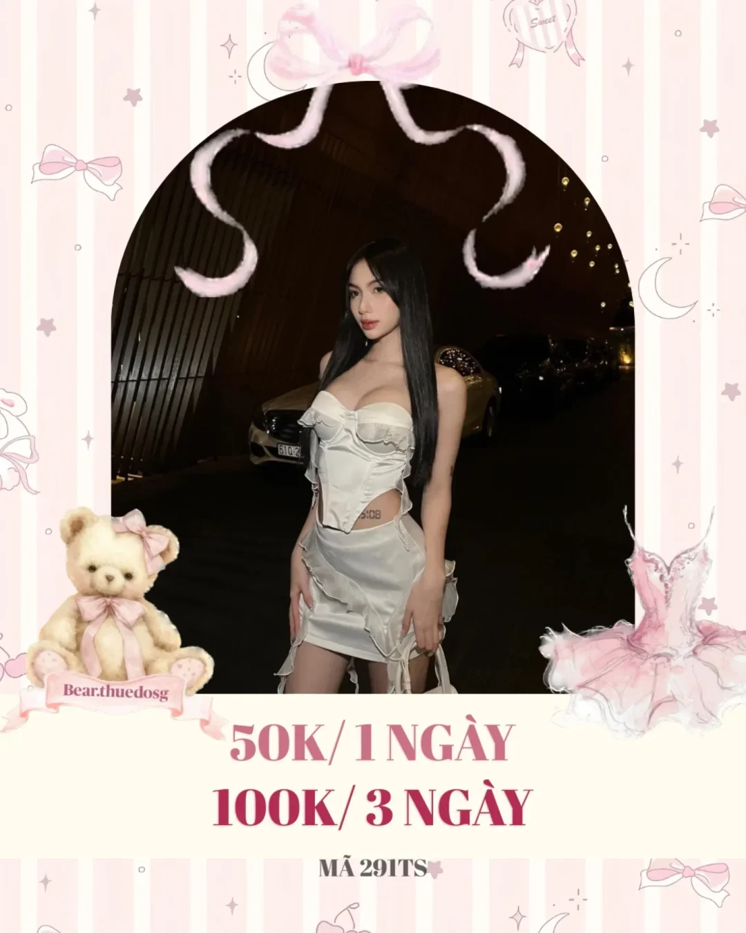 Photo 1 of Set corset chân váy mini satin trắng size S