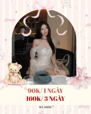 Photo 1 of Váy trắng bèo nhún trễ vai nữ cho thuê