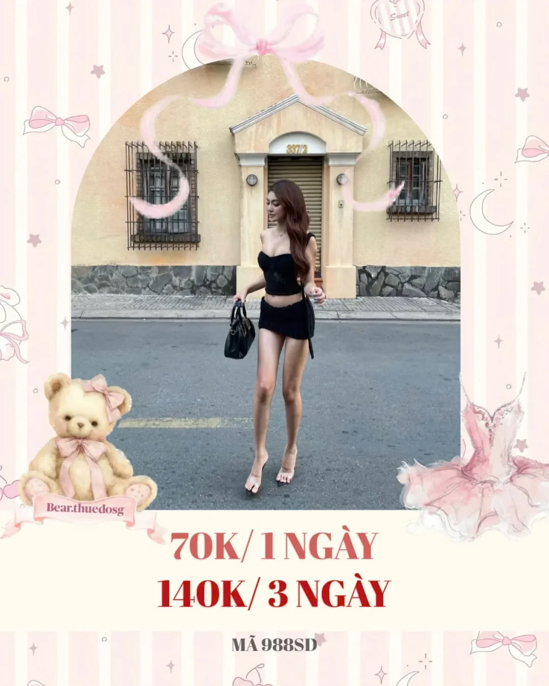 Ảnh 1 của Set đồ nữ đen hai mảnh áo crop váy ngắn
