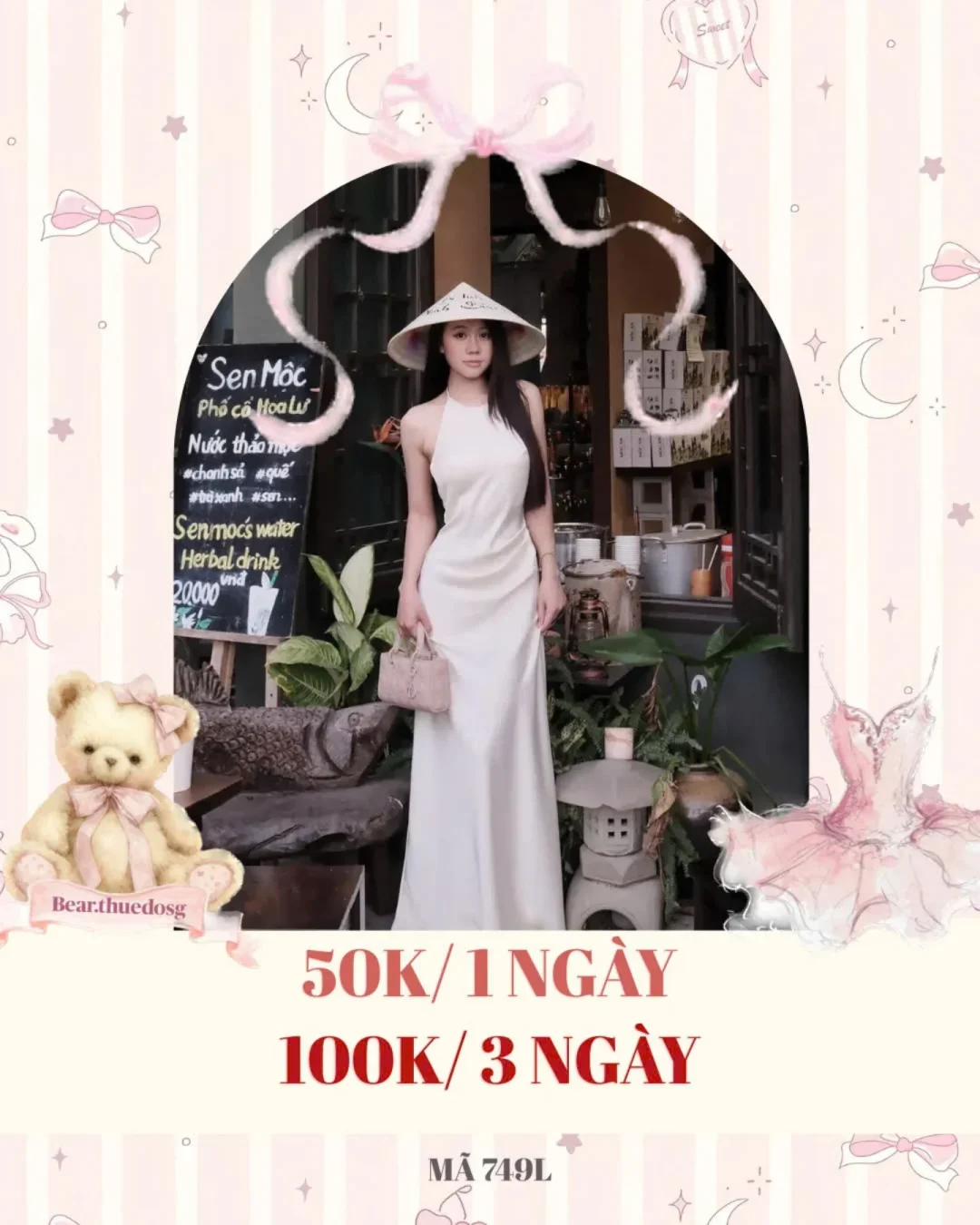 Ảnh 1 của Đầm maxi trắng cổ yếm nữ cho thuê