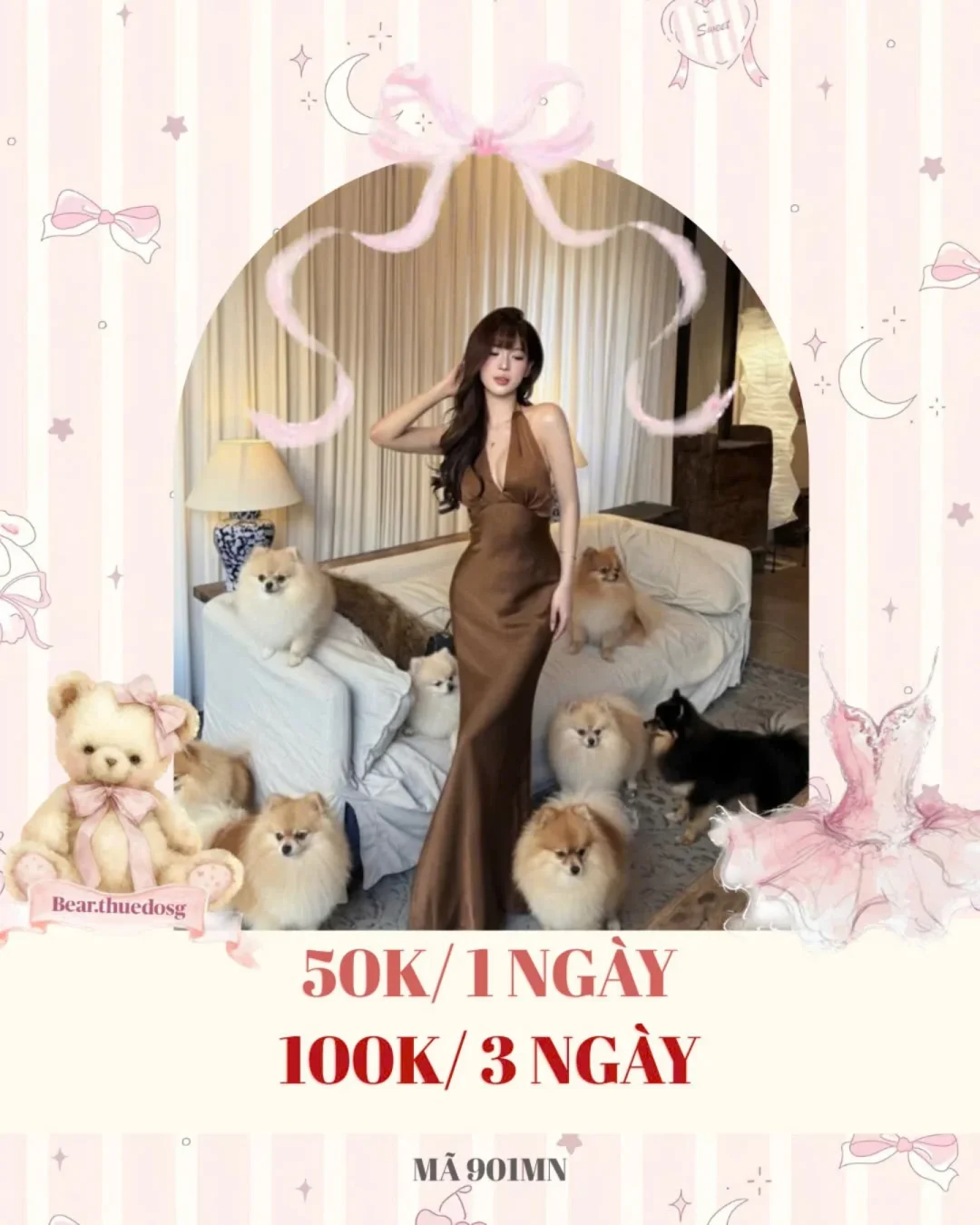 Photo 1 of Váy dài lụa nâu size M quyến rũ