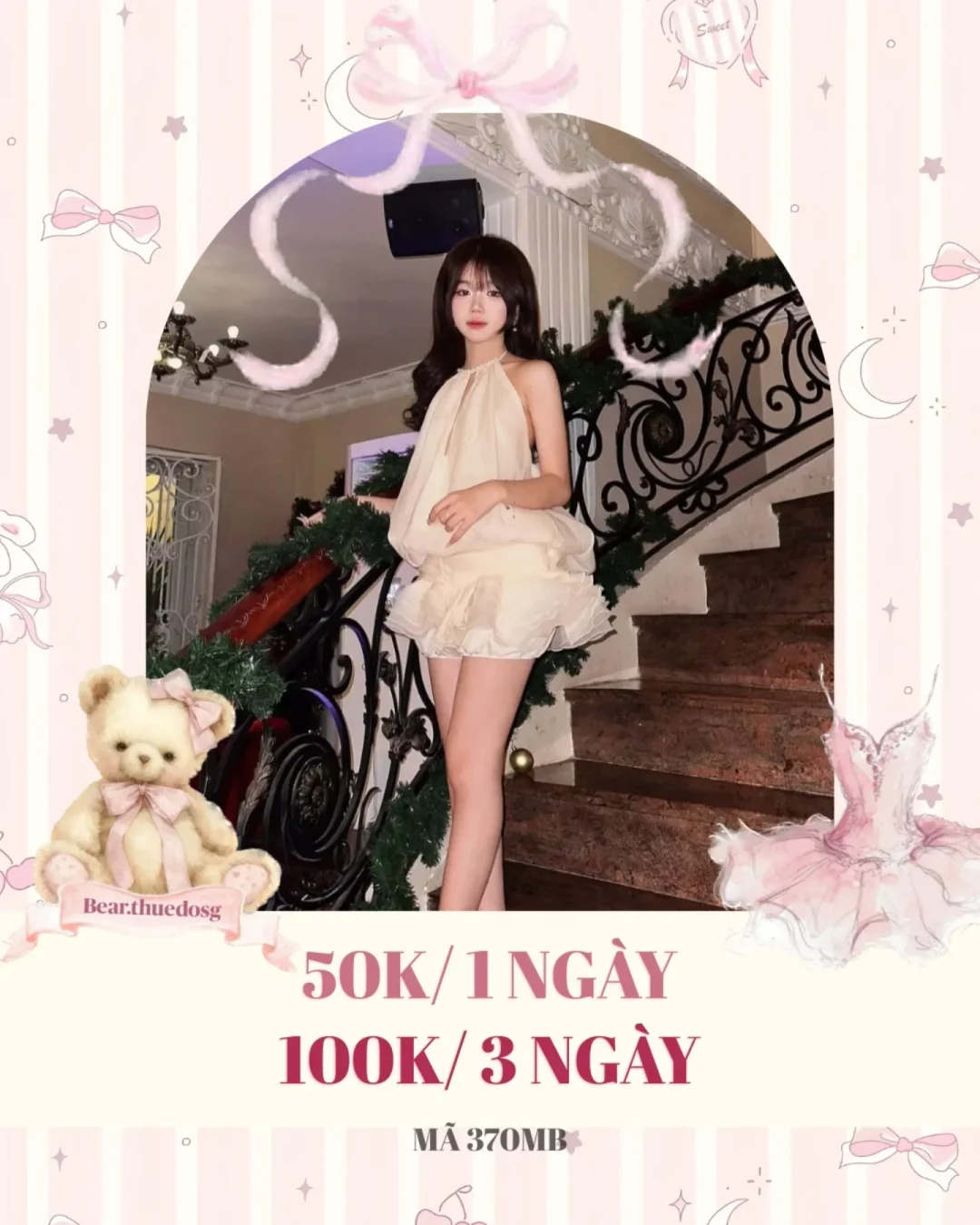 Photo 1 of Đầm ngắn bèo nhún kem dễ thương nữ