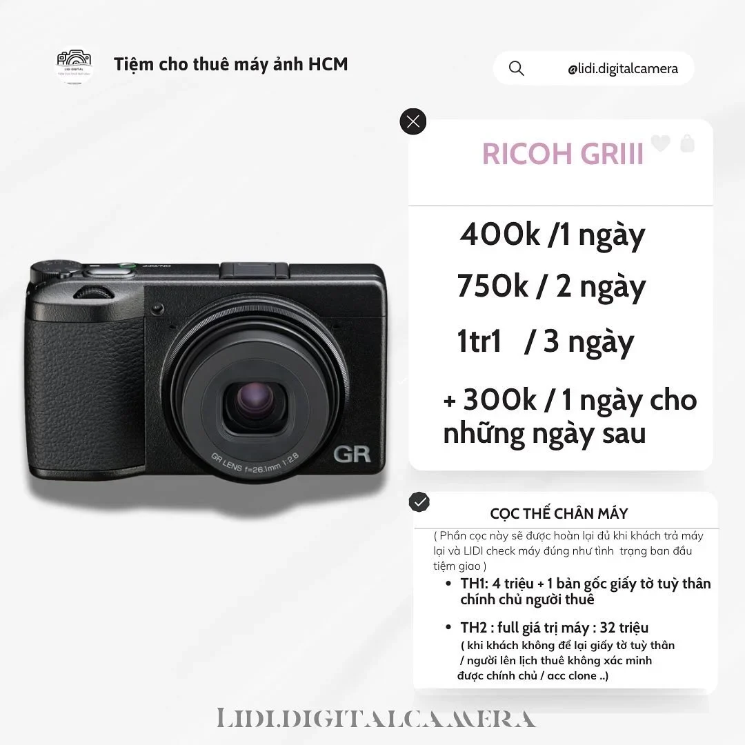 Ảnh 1 của Máy ảnh Ricoh GRIII compact cho thuê