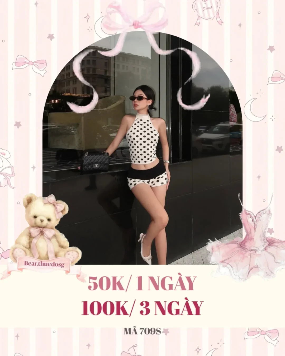 Photo 1 of Set đồ chấm bi hai mảnh nữ