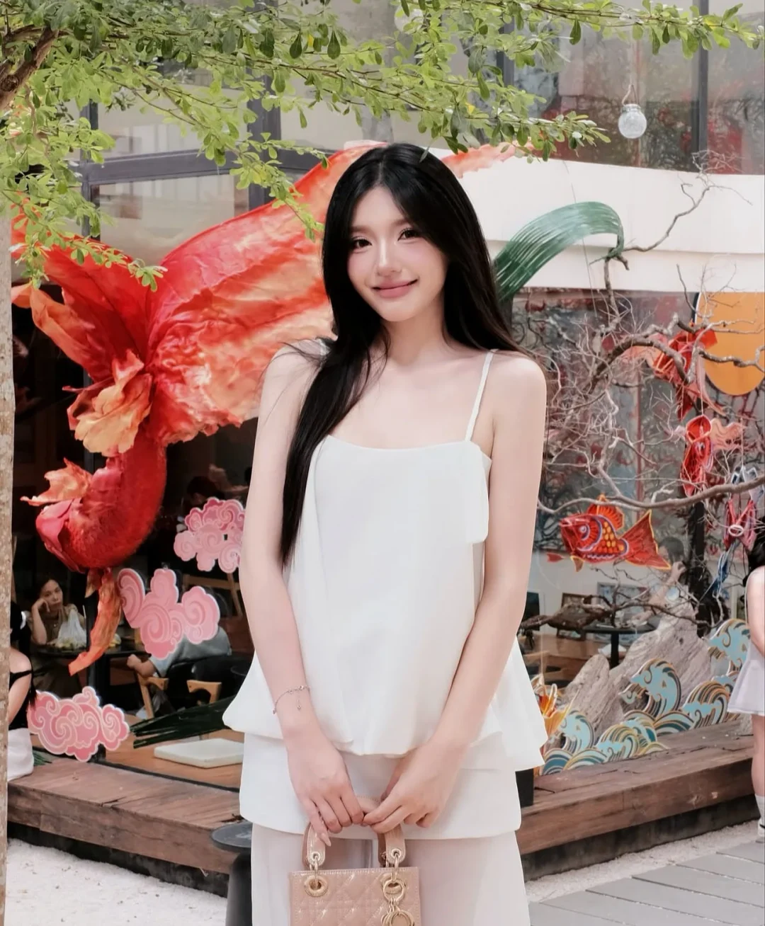 Ảnh 4 của Set áo hai dây chân váy trắng nữ size S
