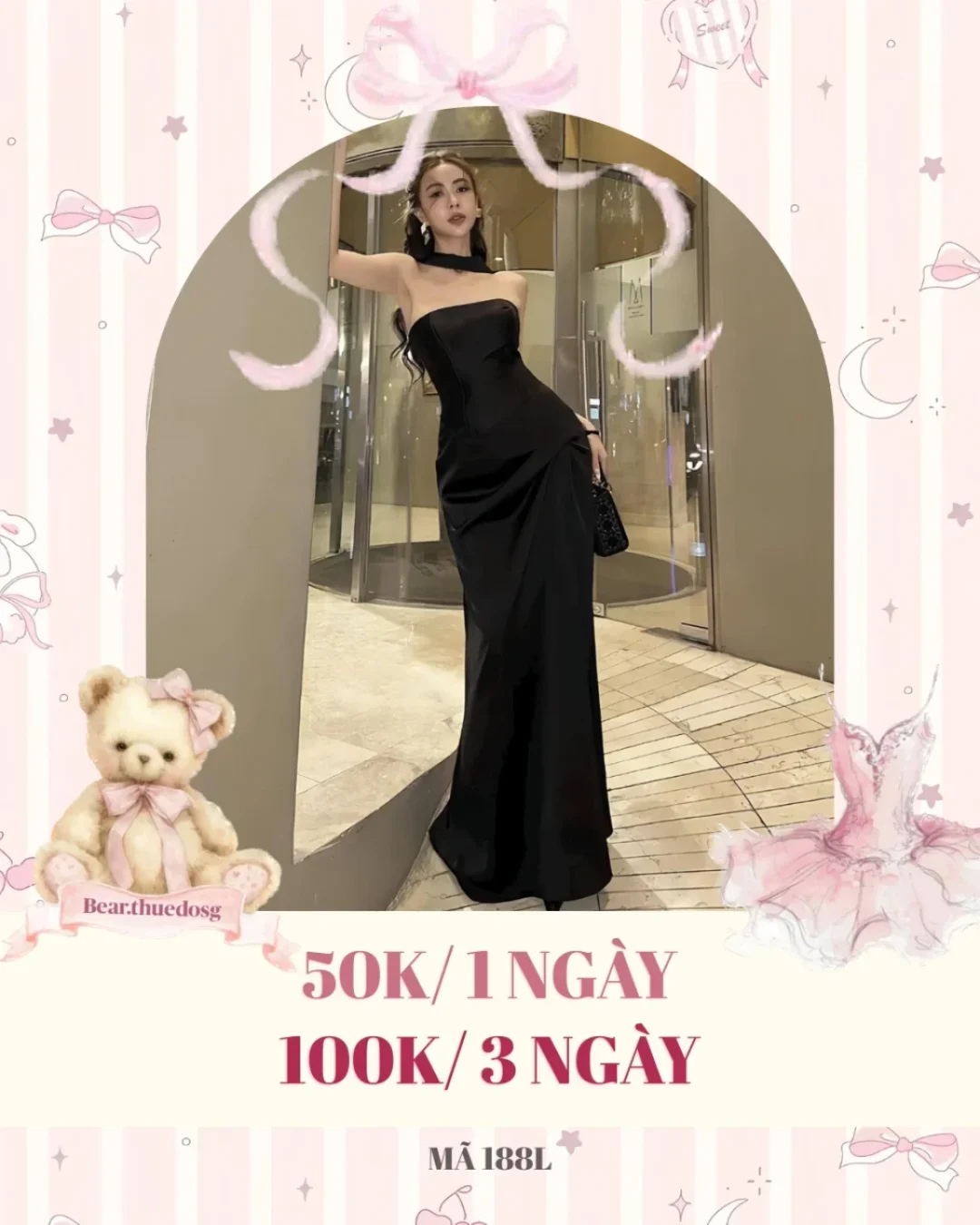 Photo 1 of Đầm maxi đen cúp ngực satin nữ