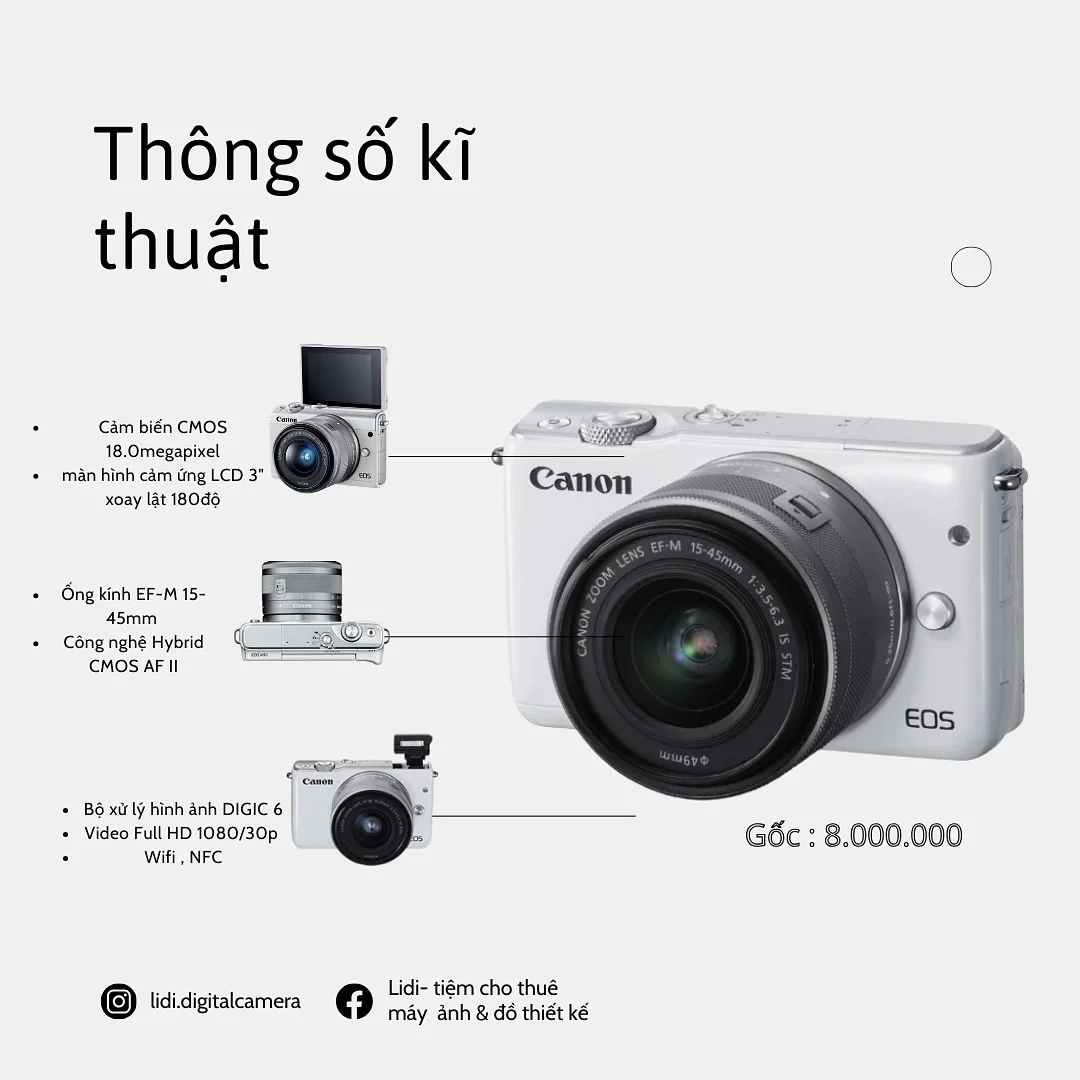 Photo 2 of Máy ảnh Canon EOS M10 cho thuê