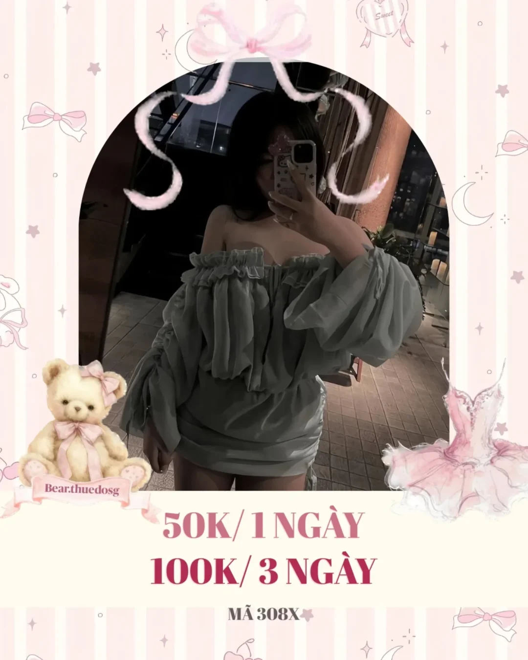 Photo 1 of Váy trễ vai bèo nhún xanh mint size S