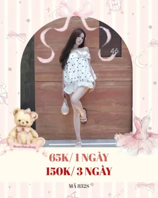 Ảnh 1 của Set đồ baby doll chấm bi trắng nữ size M