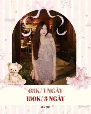 Ảnh 1 của Váy babydoll tím nhạt bèo nhún size S