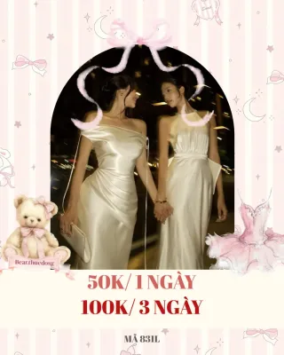 Ảnh 1 của Đầm dạ hội satin trắng nữ size M