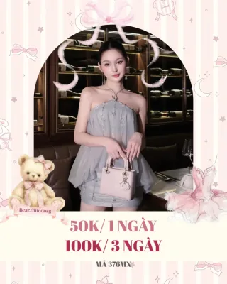 Ảnh 1 của Set áo váy nữ xám đính đá size S
