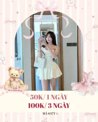 Ảnh 1 của Đầm ngắn trắng kem nơ ngực nữ