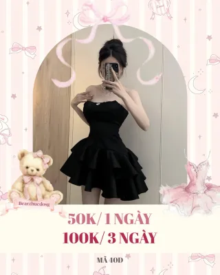 Photo 1 of Váy đen quây bèo nhún mini nữ
