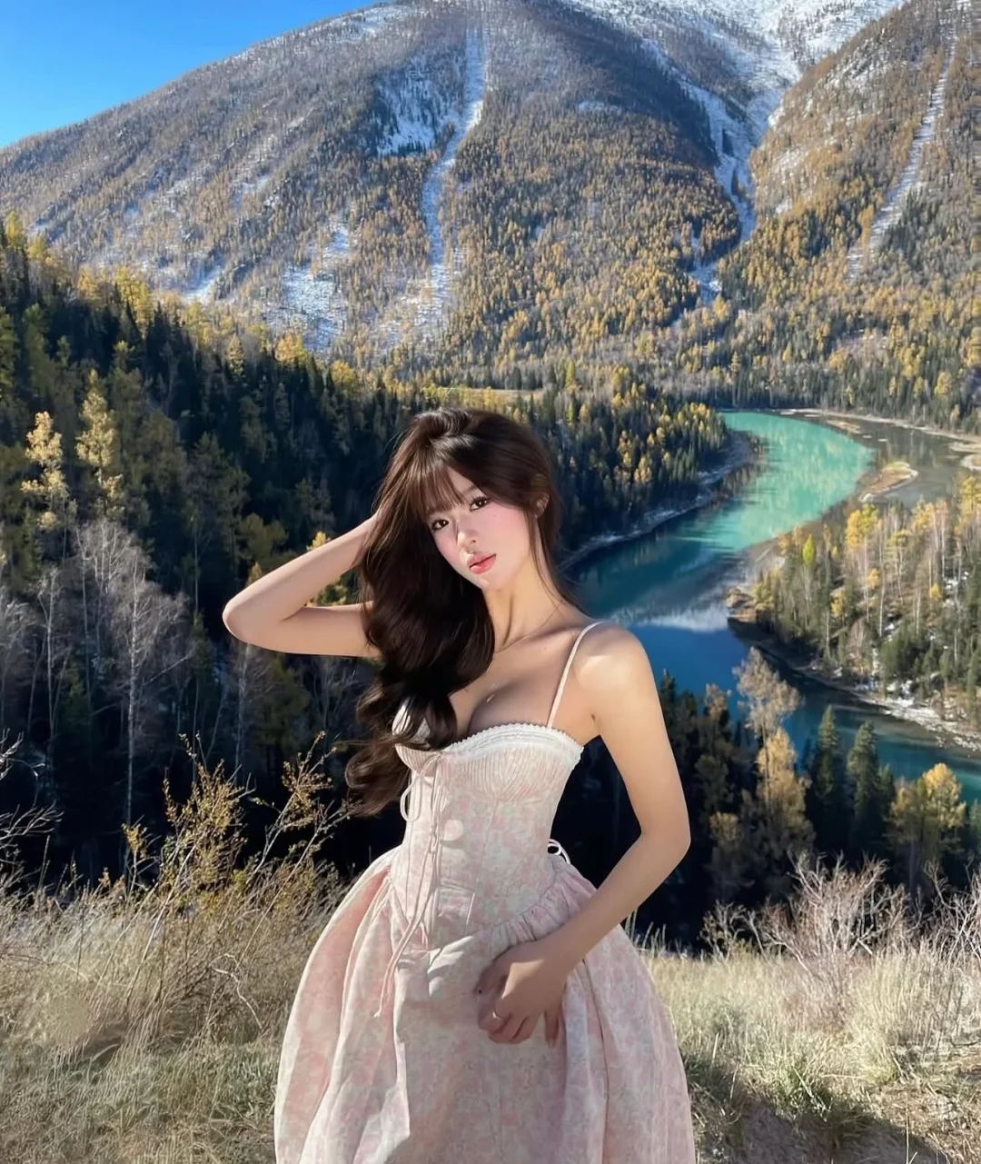 Ảnh 1 của Váy corset hoa hồng pastel size M