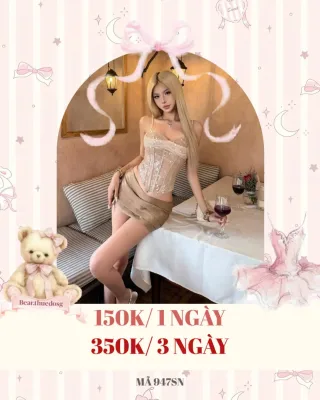 Ảnh 1 của Set corset kim sa chân váy mini nữ