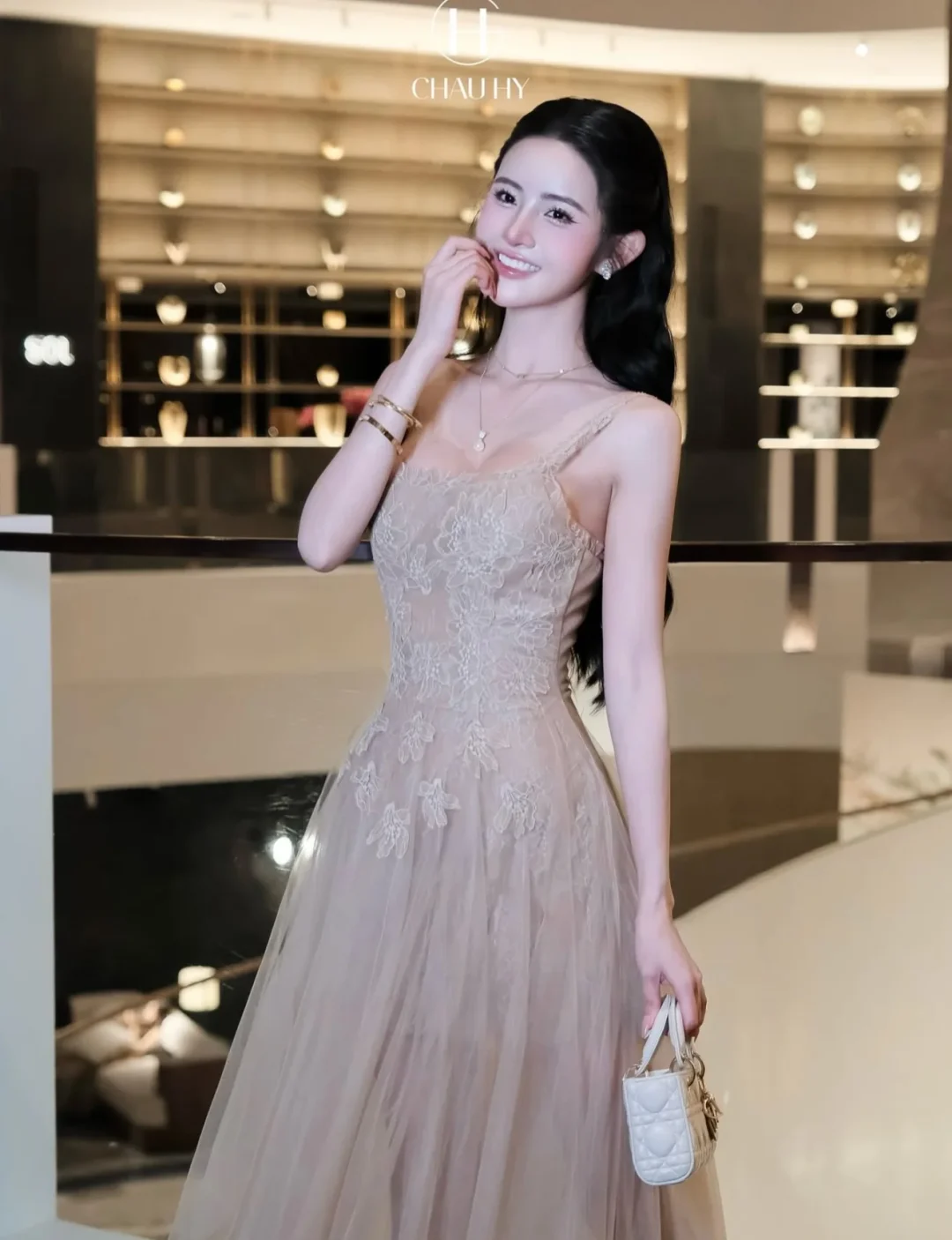 Photo 6 of Váy dạ hội ren tulle be size M