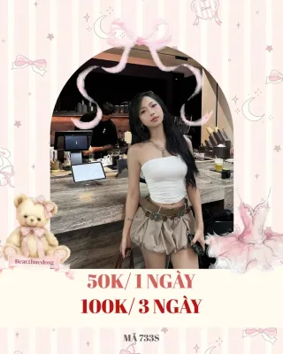 Ảnh 1 của Set áo tube top trắng quần short be nữ size S