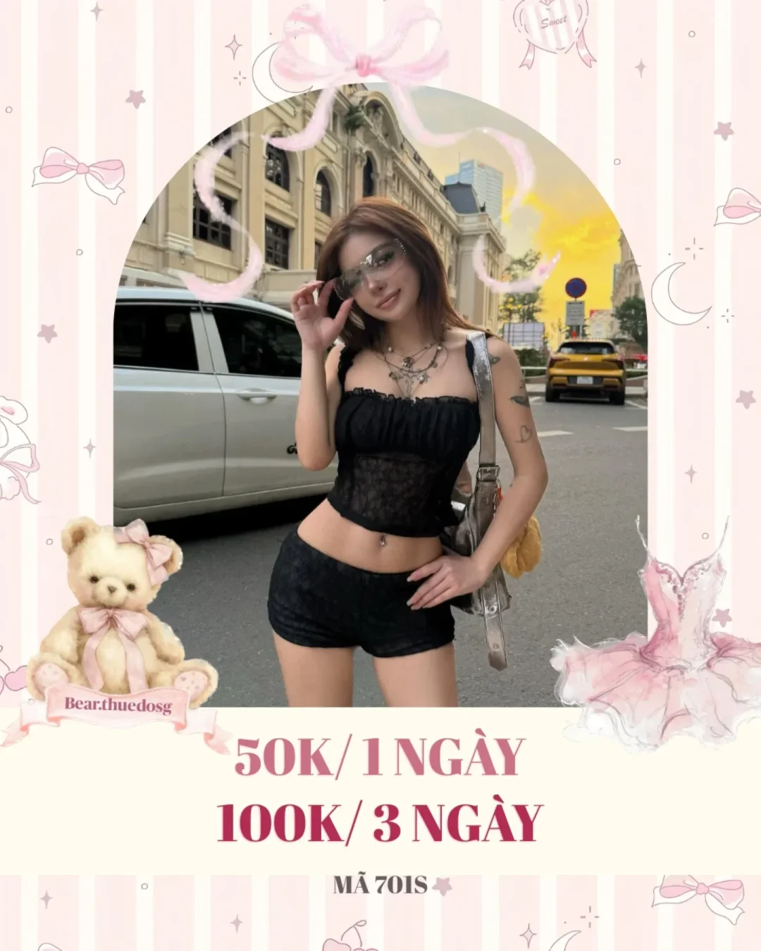 Photo 1 of Set croptop ren đen nữ size M