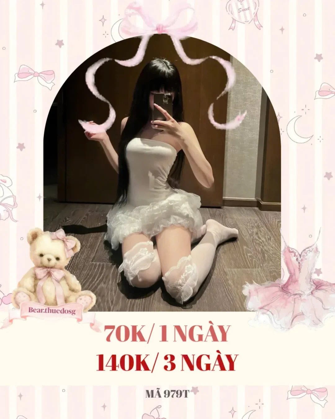 Ảnh 1 của Váy trắng quây ngực bèo nhún nữ tính