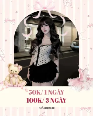 Ảnh 1 của Set corset chấm bi chân váy xòe size S