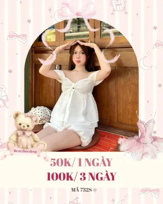 Ảnh 1 của Set babydoll trắng nữ ngọt ngào