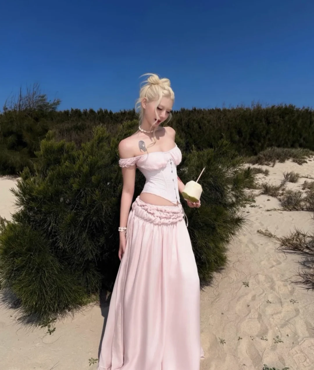 Photo 3 of Set váy corset hồng pastel size S