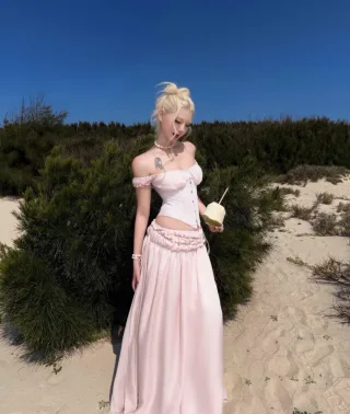 Photo 3 of Set váy corset hồng pastel size S
