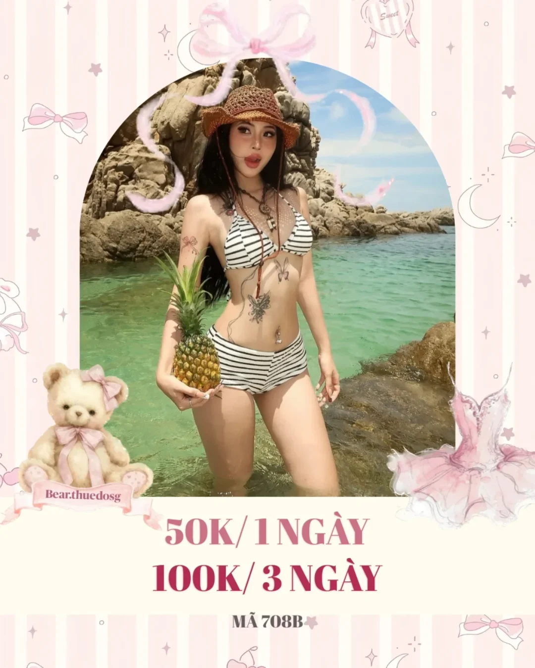 Ảnh 1 của Bikini sọc hai mảnh nữ đi biển