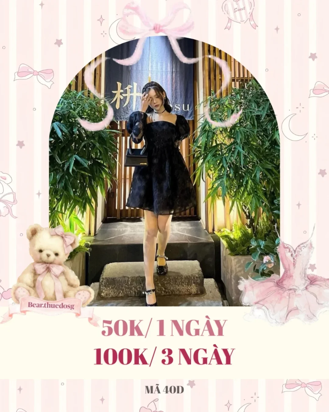 Ảnh 1 của Váy đen ngắn tay phồng ren nhung nữ