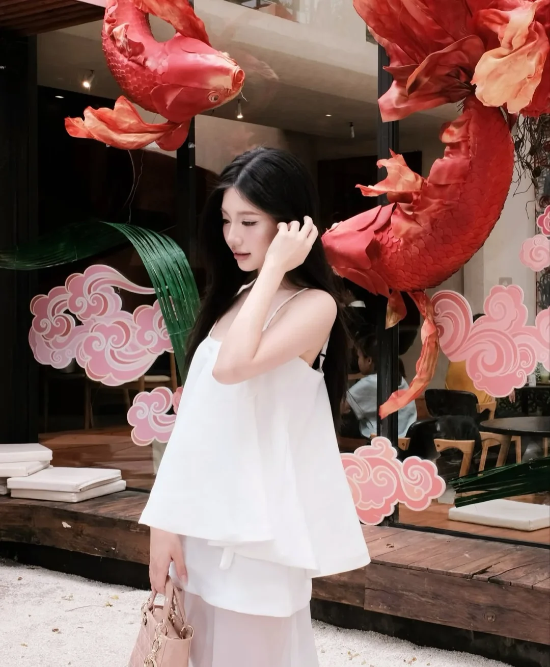 Ảnh 6 của Set áo hai dây chân váy trắng nữ size S