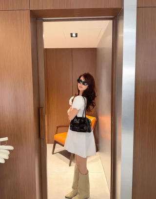 Ảnh 3 của Váy trắng trễ vai tay phồng size S