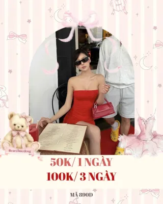 Ảnh 1 của Đầm đỏ cúp ngực ngắn nữ tính