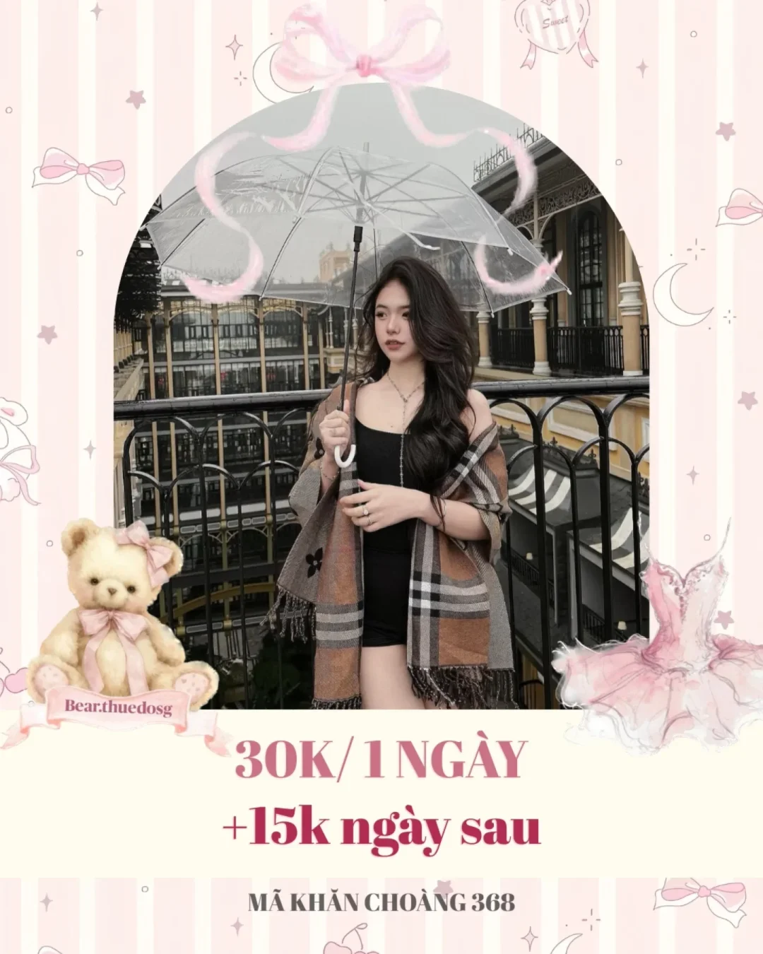 Ảnh 1 của Khăn choàng caro nâu be nữ