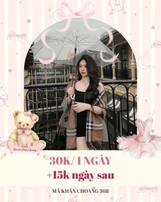 Ảnh 1 của Khăn choàng caro nâu be nữ