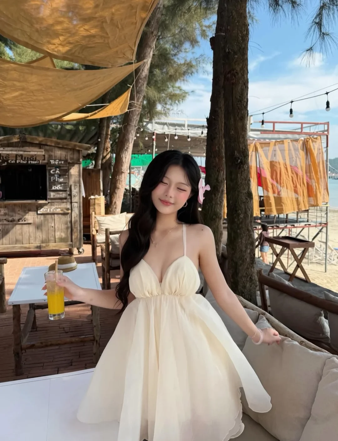 Ảnh 4 của Đầm trắng hai dây voan nữ tính
