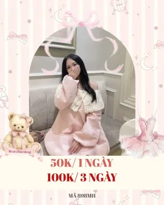 Ảnh 1 của Váy hồng trễ vai ren pastel nữ