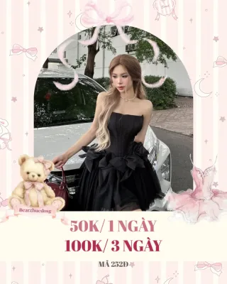 Ảnh 1 của Đầm corset đen cúp ngực xòe nữ