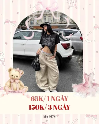 Ảnh 1 của Set áo croptop đen quần ống rộng nữ