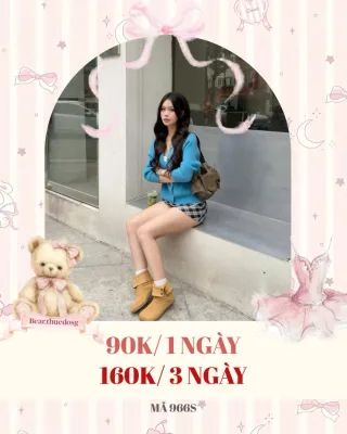 Ảnh 1 của Set cardigan xanh short caro nữ size M