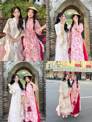 Ảnh 1 của Áo dài nữ hoa truyền thống size M