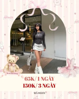 Ảnh 1 của Set áo thun xám chân váy trắng nữ size M