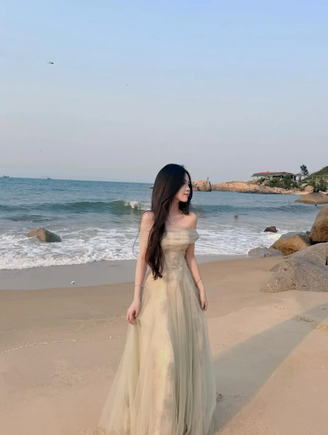 Ảnh 3 của Váy Dasha xanh mint vai trễ tulle xòe