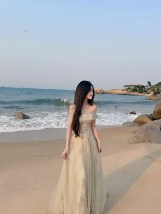 Ảnh 3 của Váy Dasha xanh mint vai trễ tulle xòe