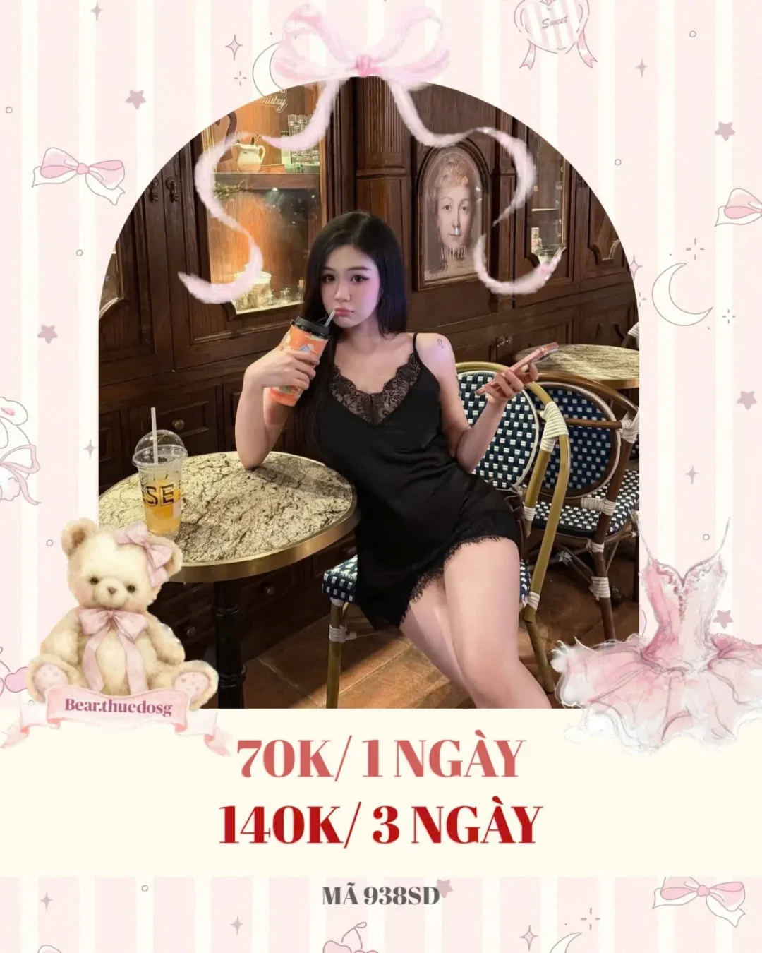 Ảnh 1 của Váy ngắn hai dây ren đen size M