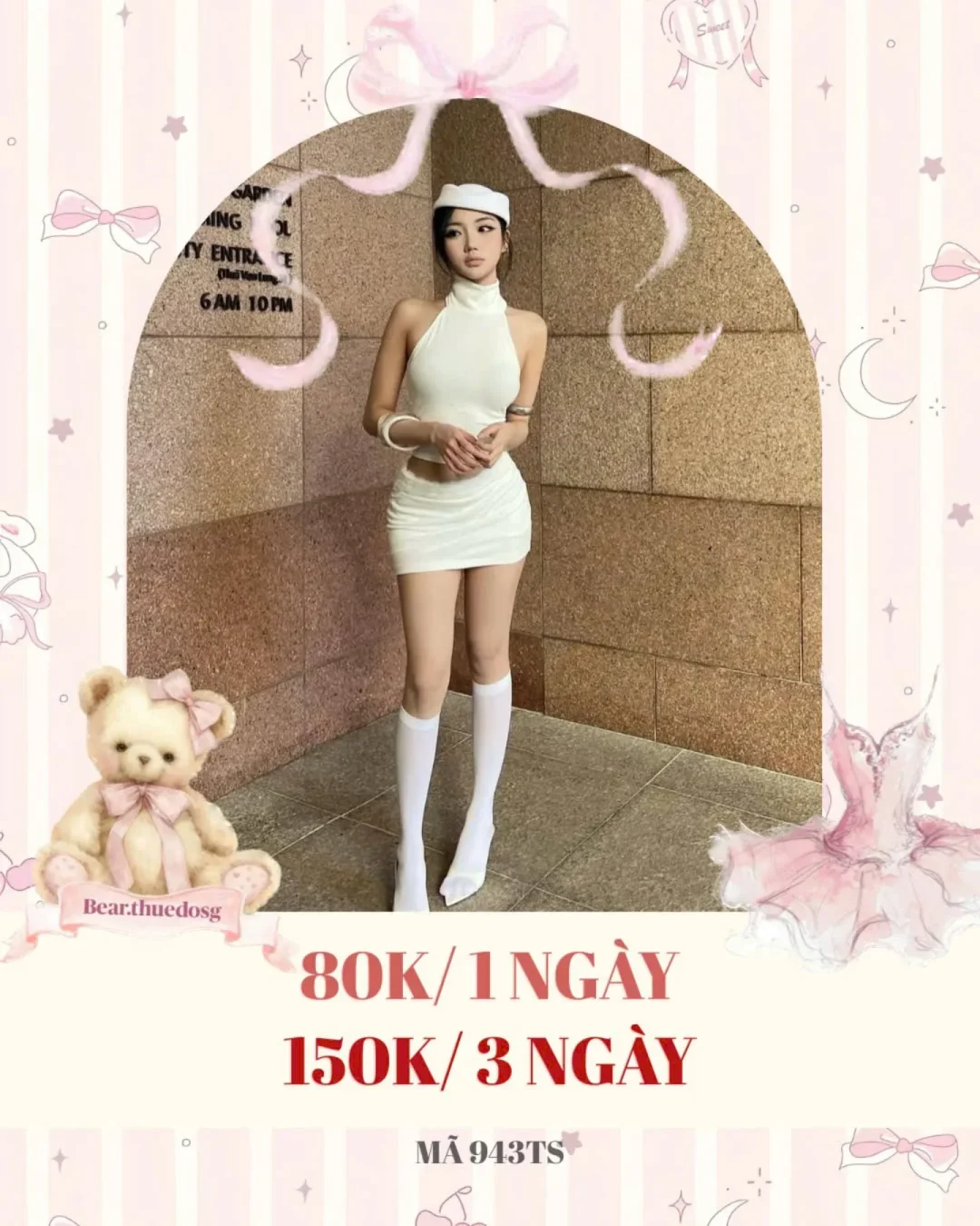 Ảnh 1 của Set áo yếm chân váy mini trắng nữ